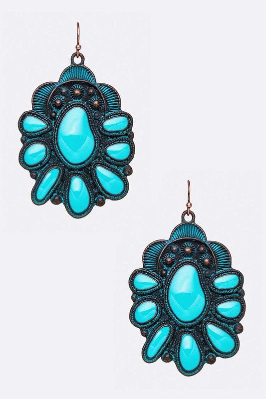 Squash Blossom Western Enamel Earrings - Loving It Shop