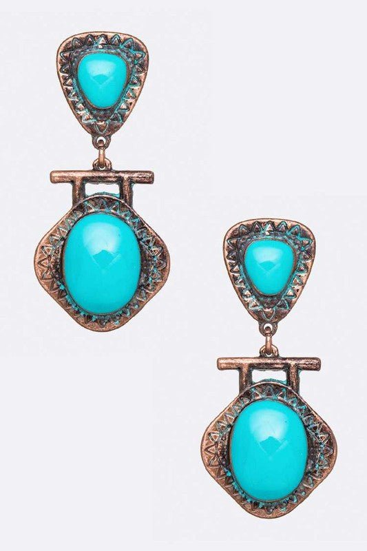 Western Boho Turquoise Earrings - Loving It Shop