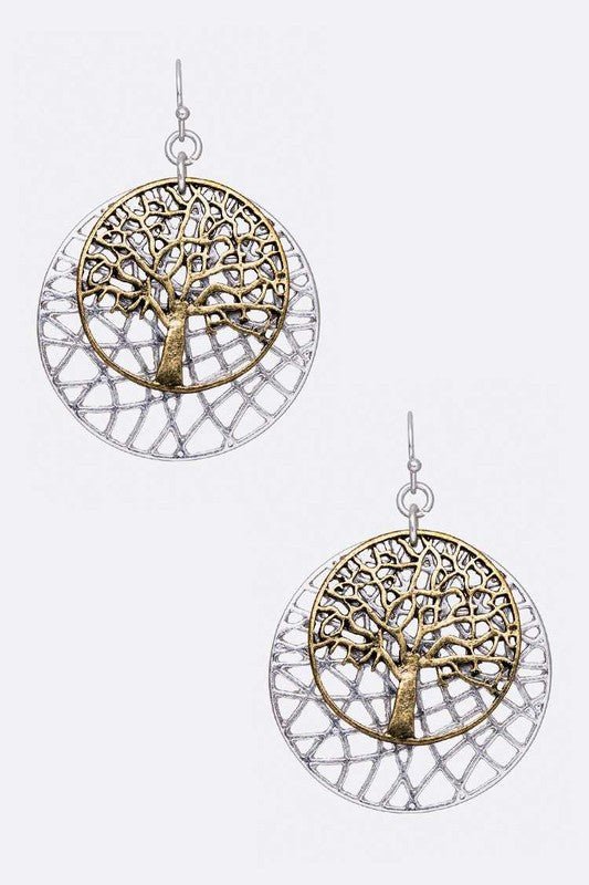 Willow Tree 2 Tone Earrings - Loving It Shop