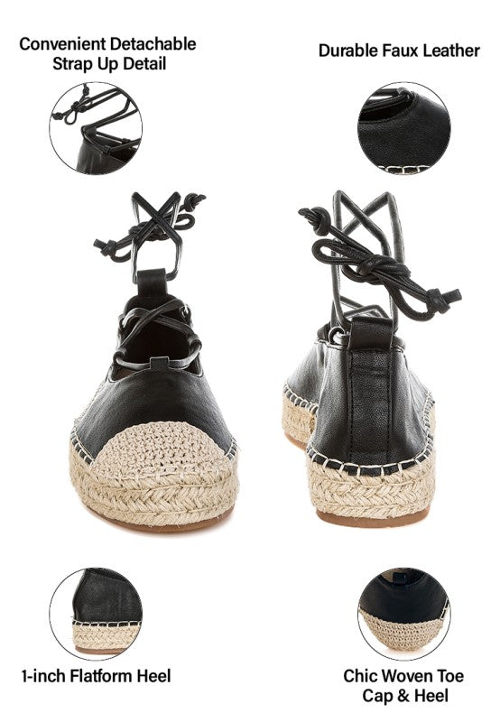 Alaya Woven Toe Lace-Up Espadrilles