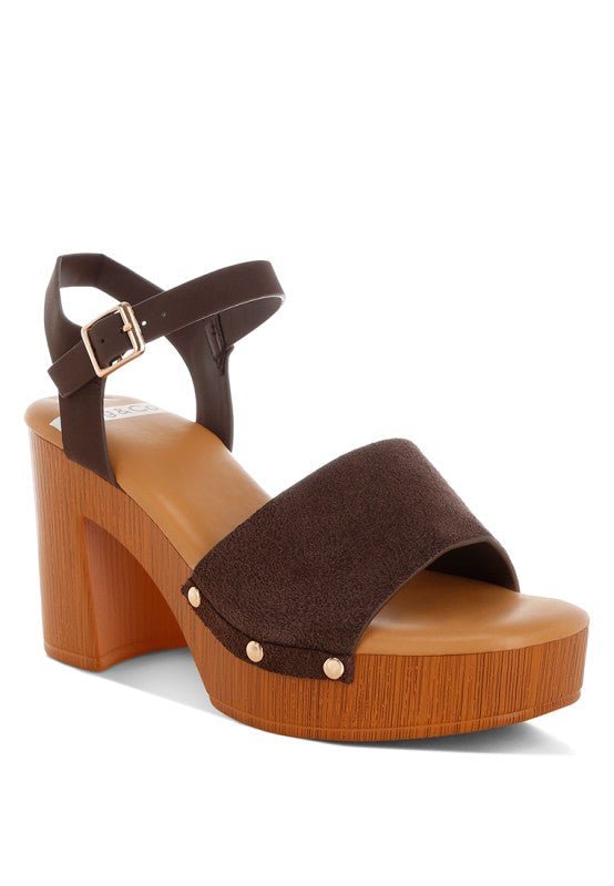 Daniela Genuine Suede Leather High Block Sandals - Loving It Shop