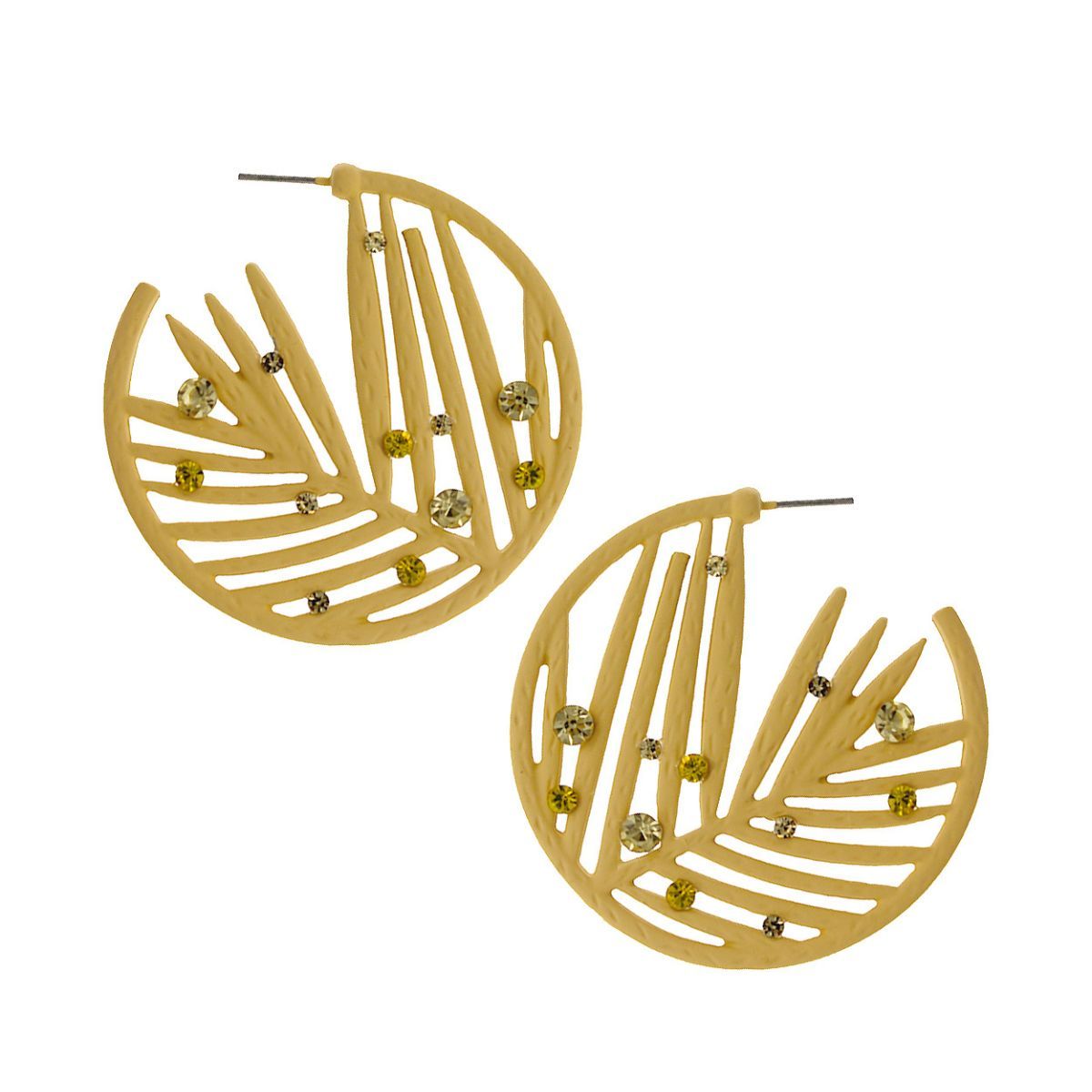 Statement Ivory Rubber Coated Leaf Hoop Earrings Stylish Chic Jewelry