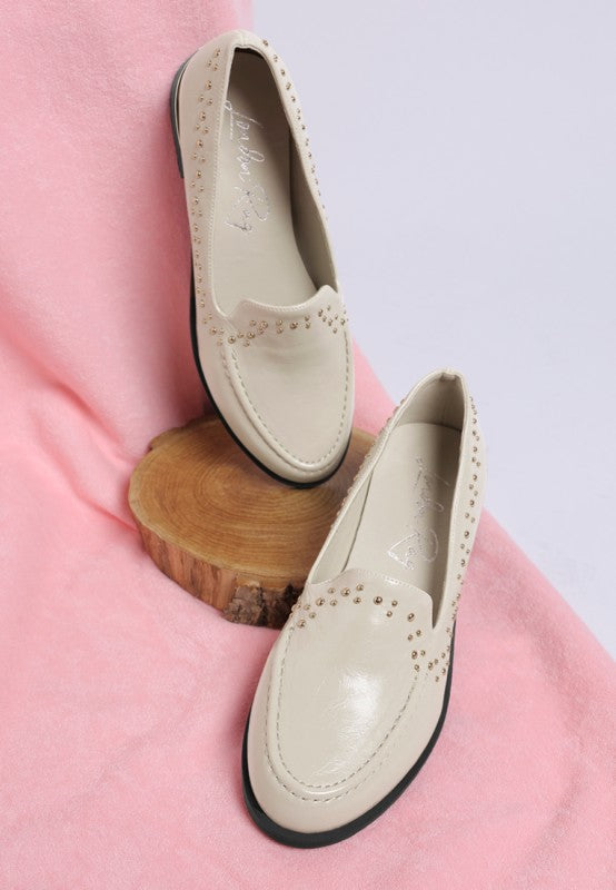 Gonia Studded Faux Leather Loafers
