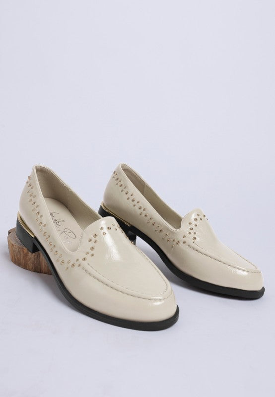Gonia Studded Faux Leather Loafers