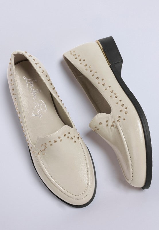 Gonia Studded Faux Leather Loafers