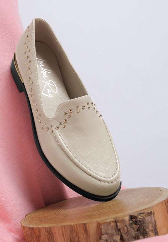 Gonia Studded Faux Leather Loafers