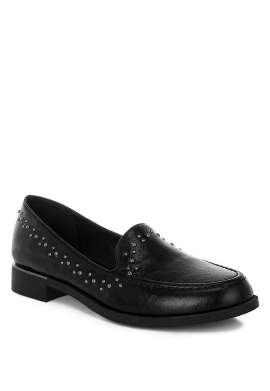Gonia Studded Faux Leather Loafers
