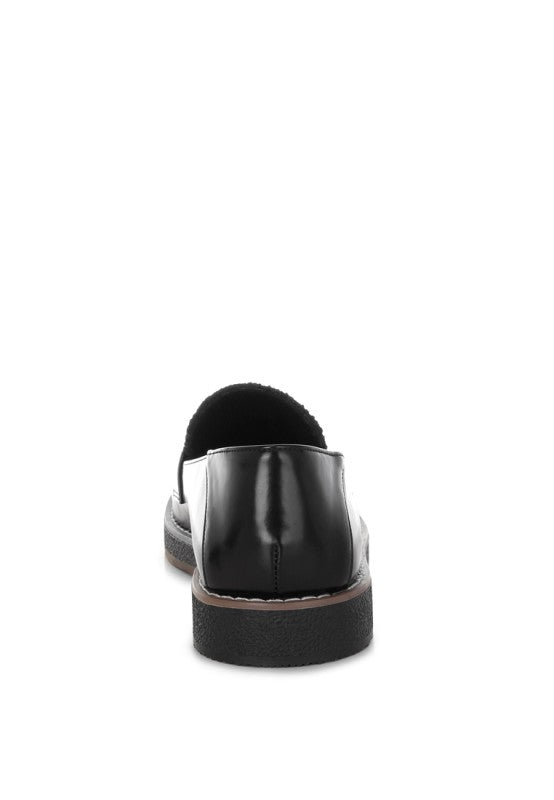 Elaris Tweed & Faux Leather Loafers
