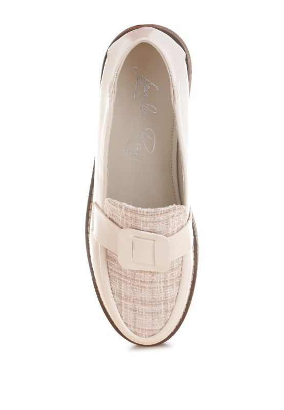 Elaris Tweed & Faux Leather Loafers