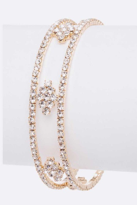 Rhinestone Designed Open Cuff - Loving It Shop