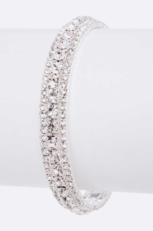 Rhinestone Bridal Cuff Bracelet - Loving It Shop