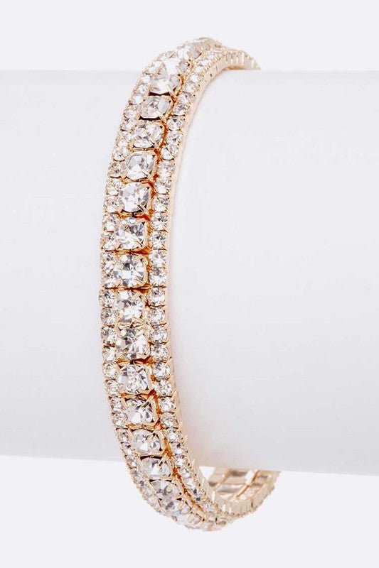 Rhinestone Bridal Cuff Bracelet - Loving It Shop