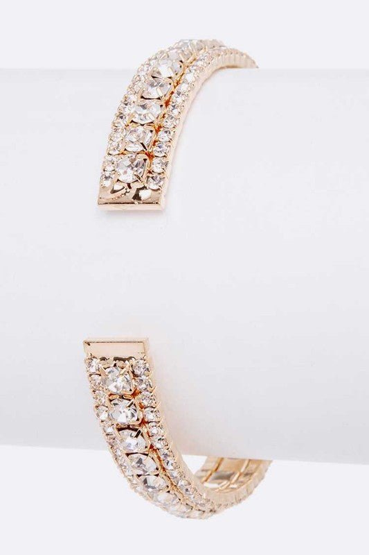 Rhinestone Bridal Cuff Bracelet - Loving It Shop