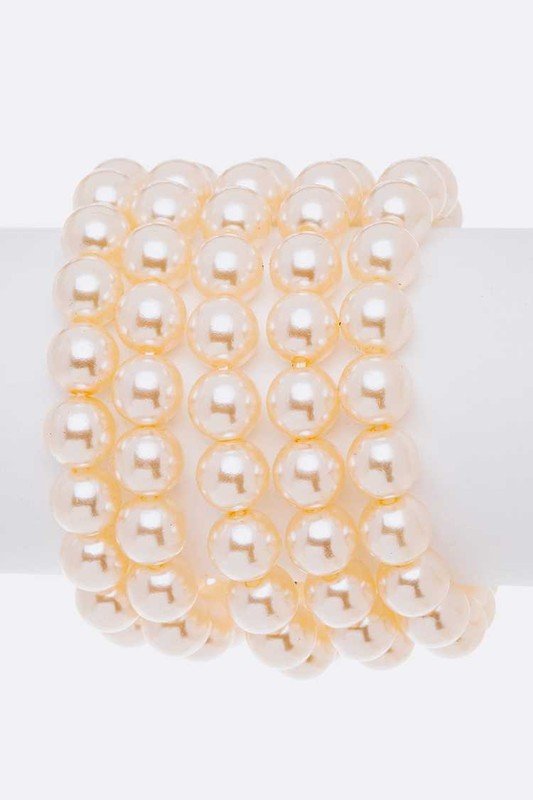 Camelia Rose Pearl Layer Stretch Bracelet - Loving It Shop