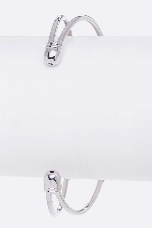 Rock Crystal Wired Adjustable Bangle - Loving It Shop