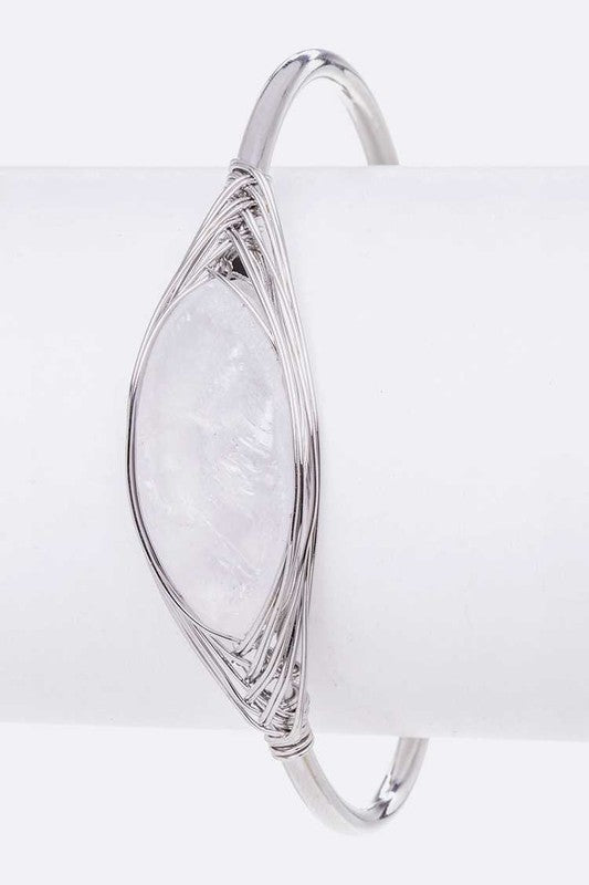 Rock Crystal Wired Adjustable Bracelet - Loving It Shop