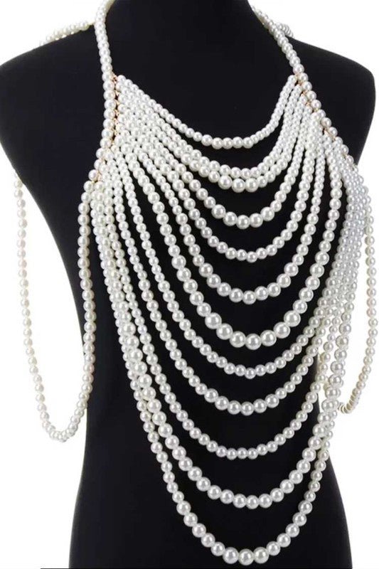 Dramatic Pearls Beaded Body Chain - Loving It Shop