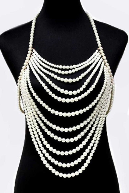 Dramatic Pearls Beaded Body Chain - Loving It Shop