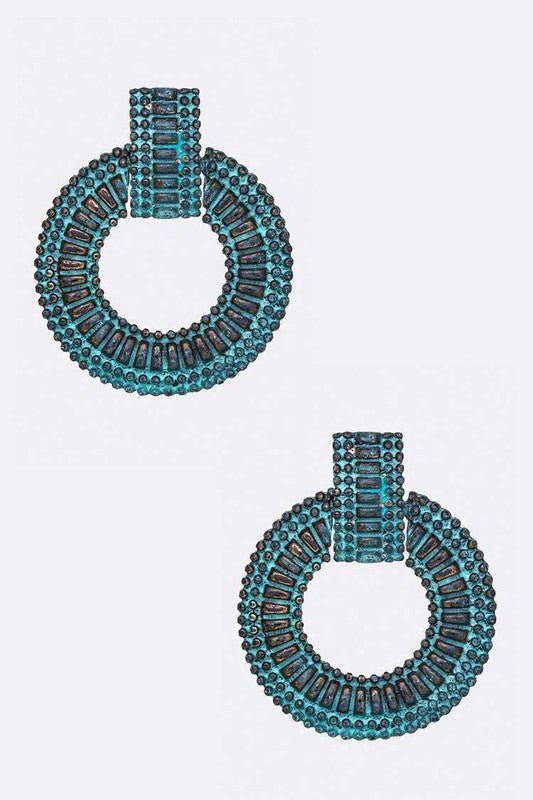 Vintage Inspired Textured Ring Drop Earrings - Loving It Shop