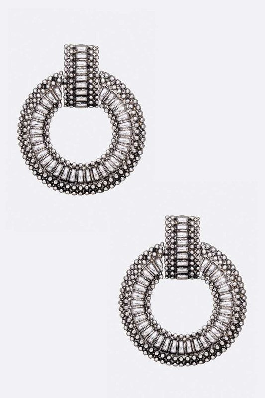 Vintage Inspired Textured Ring Drop Earrings - Loving It Shop