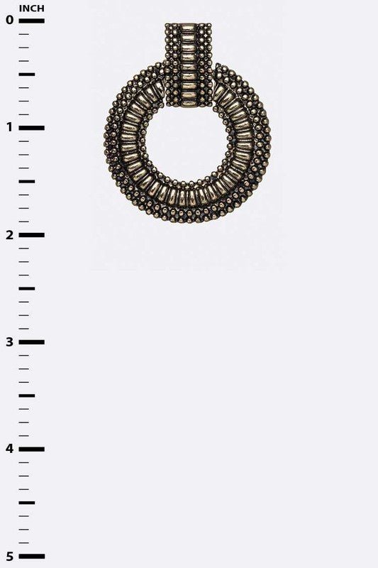 Vintage Inspired Textured Ring Drop Earrings - Loving It Shop