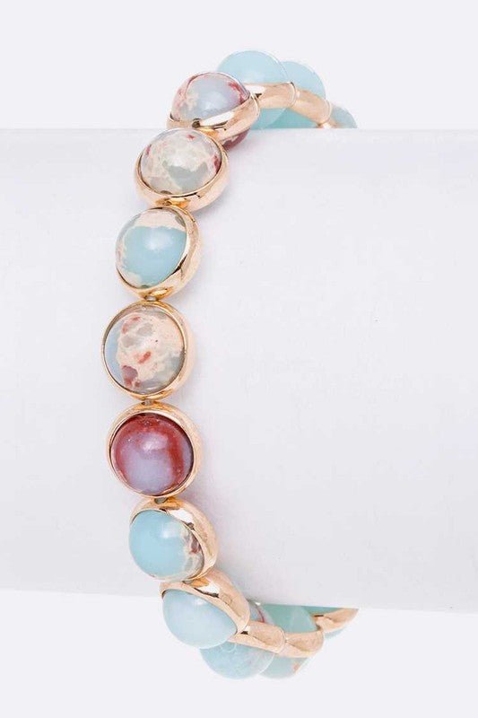 Genuine Stone Beads Stretch Bracelet - Loving It Shop