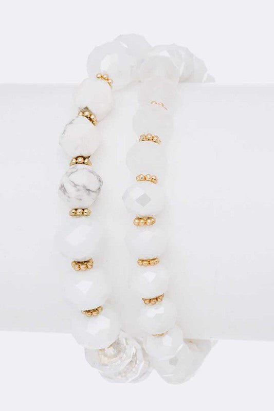 Mix Beads Stretch Bracelet Set - Loving It Shop
