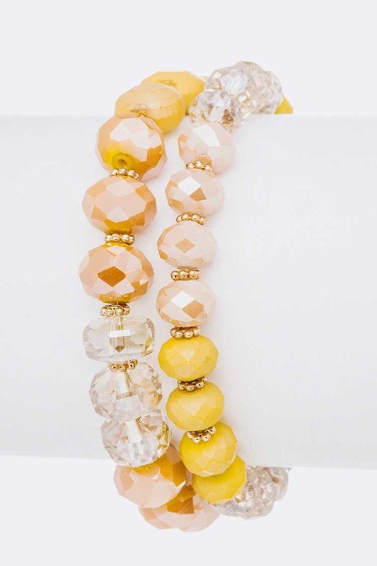 Mix Beads Stretch Bracelet Set - Loving It Shop