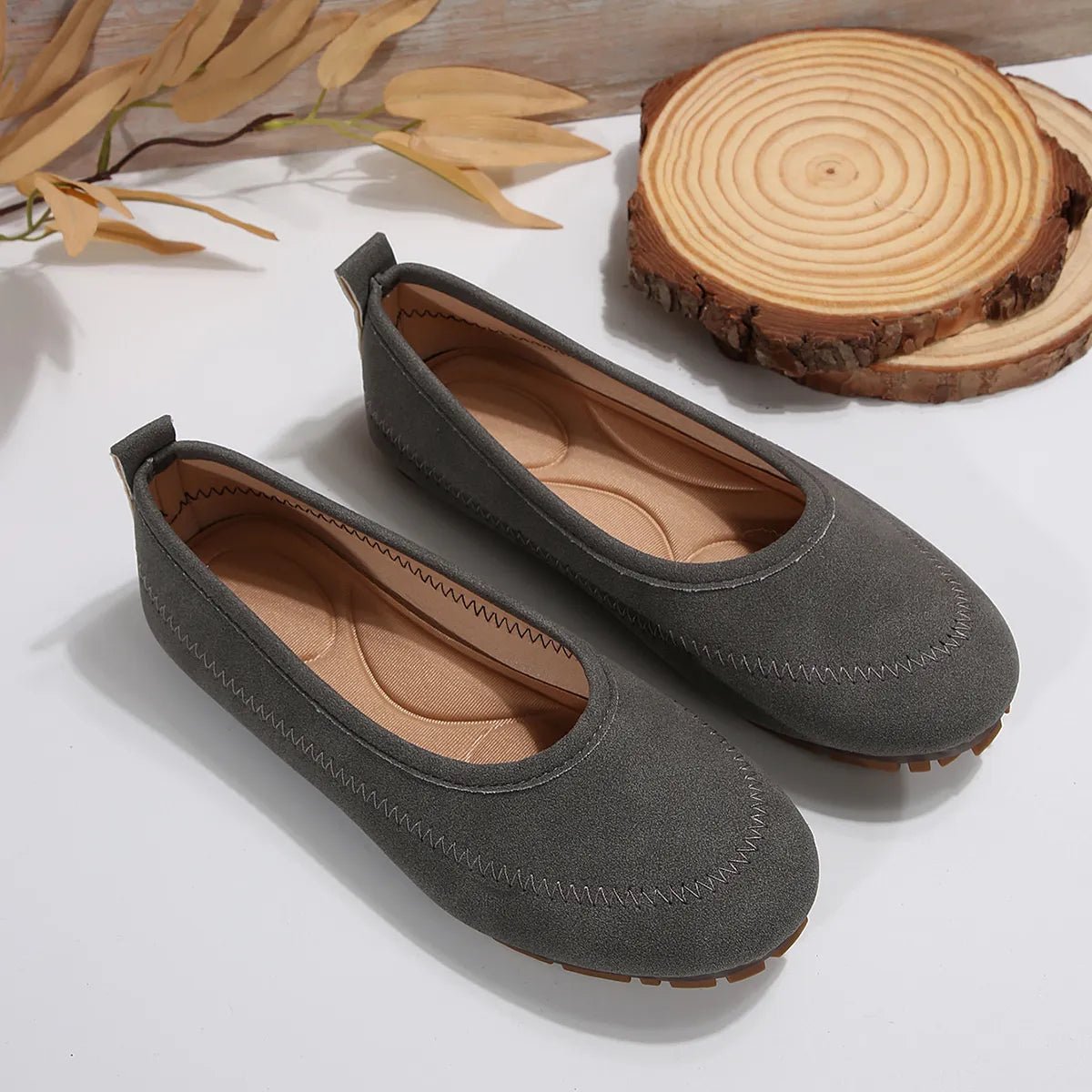 Round Toe Flat Slip - Ons - Loving It Shop