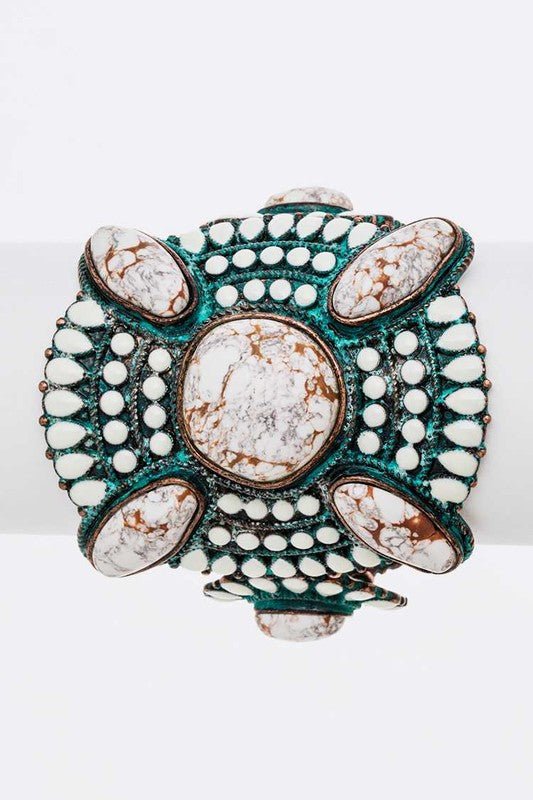 Genuine Stone Statement Stretch Bracelet - Loving It Shop