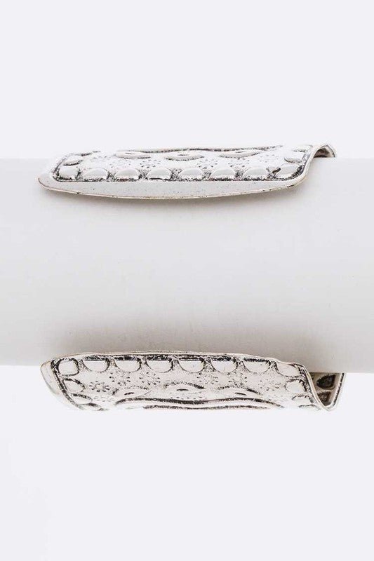 Genuine Stone Statement Engraved Cuff Bangle - Loving It Shop