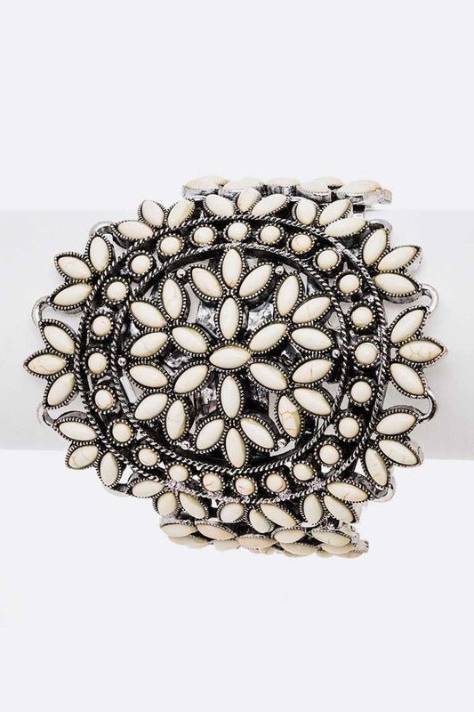 Genuine Stone Oversize Cuff Bangle - Loving It Shop