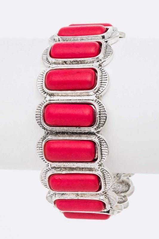 Genuine Stone Iconic Open Cuff Bangle - Loving It Shop