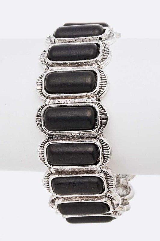 Genuine Stone Iconic Open Cuff Bangle - Loving It Shop