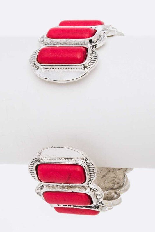 Genuine Stone Iconic Open Cuff Bangle - Loving It Shop