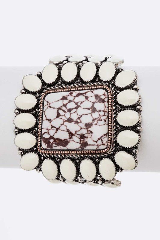 Genuine Stone Statemetn Stretch Bracelet - Loving It Shop