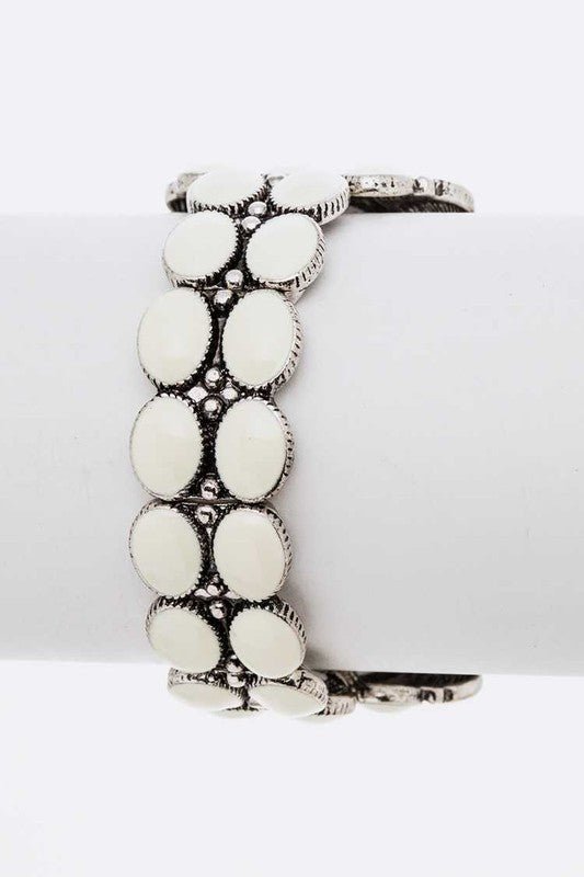 Genuine Stone Statemetn Stretch Bracelet - Loving It Shop