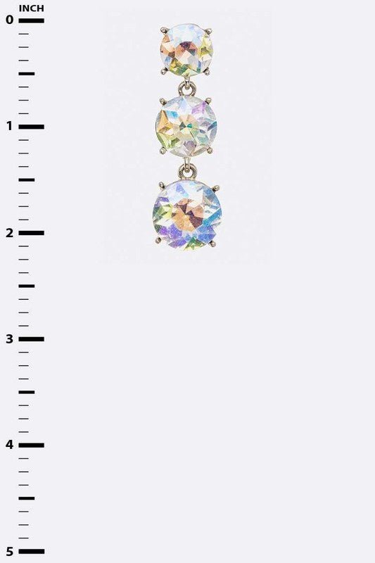 Crystal Triple Drop Bridal Earrings - Loving It Shop
