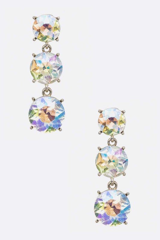 Crystal Triple Drop Bridal Earrings - Loving It Shop