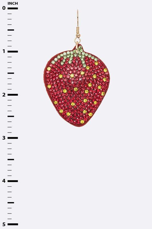 Iconic Strawberry Rhinestone Pillow Earrings - Loving It Shop