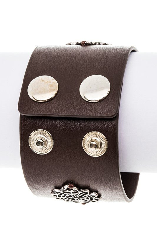 ICONIC SUN EMBLEM LEATHER BRACELET - Loving It Shop