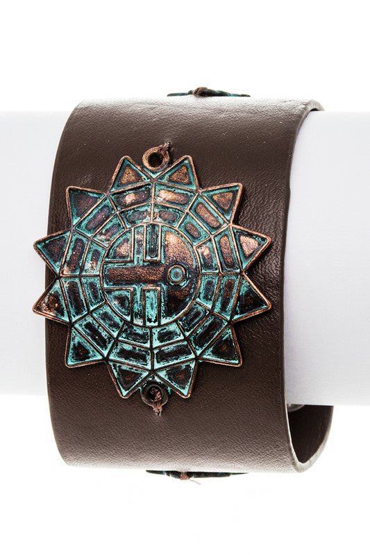 ICONIC SUN EMBLEM LEATHER BRACELET - Loving It Shop