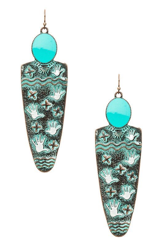 Native Folk Art Mix Tone Iconic Earrings - Loving It Shop