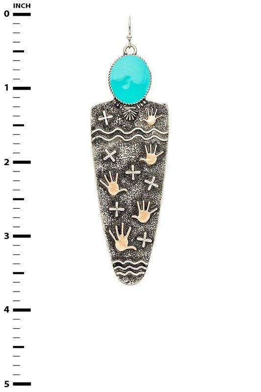 Native Folk Art Mix Tone Iconic Earrings - Loving It Shop