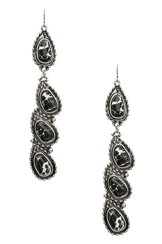 Western Stone Drop Earrings - Loving It Shop