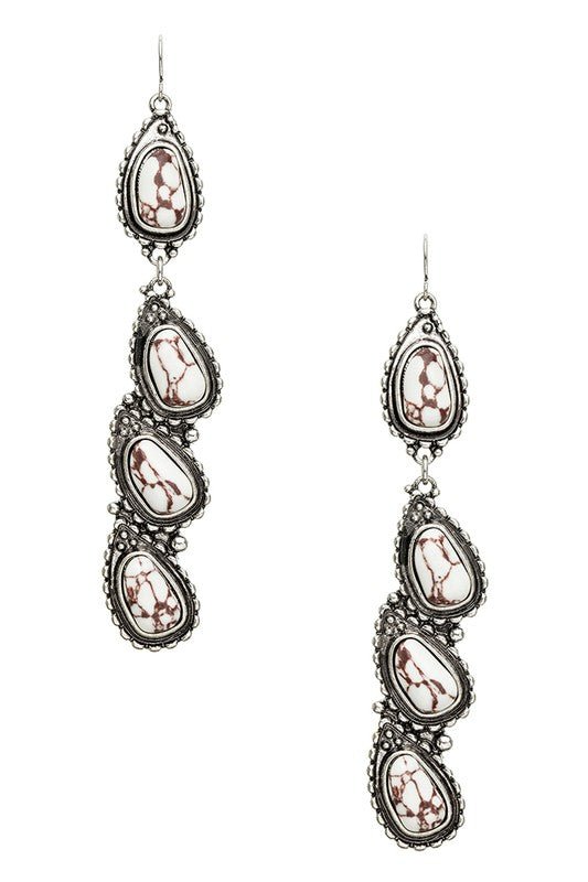 Western Stone Drop Earrings - Loving It Shop