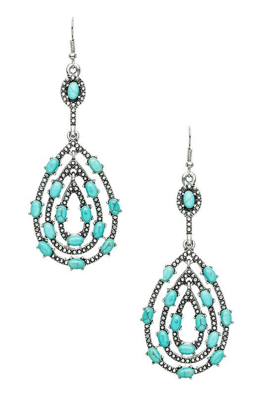 Turquoise Pave Iconic Earrings - Loving It Shop