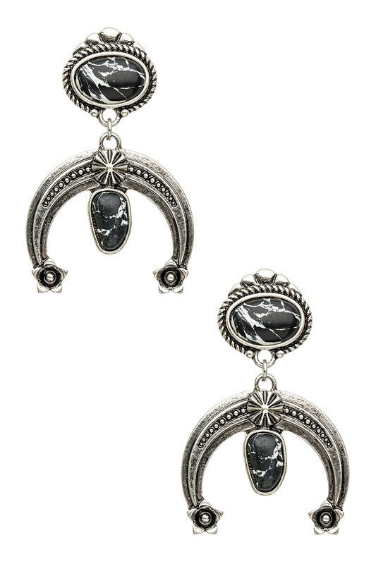 Squash Blossom Stone Drop Earrings - Loving It Shop