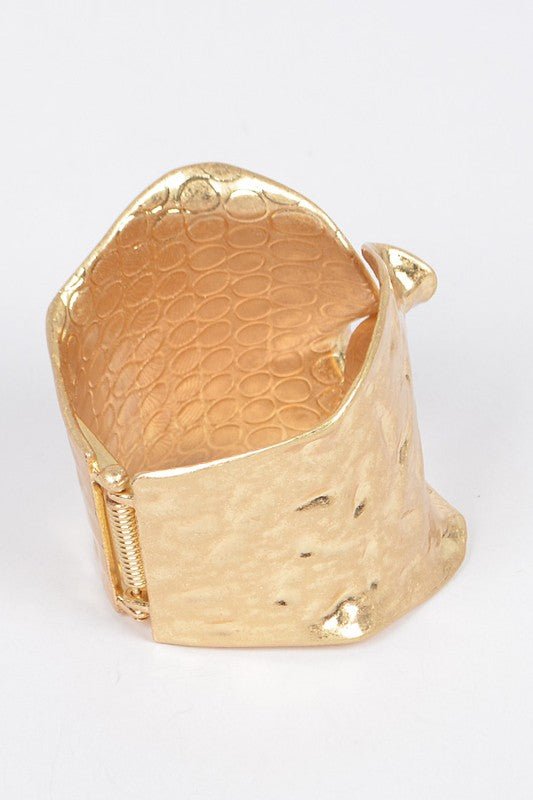 Textured Iconic Statement Hinge Bangle - Loving It Shop