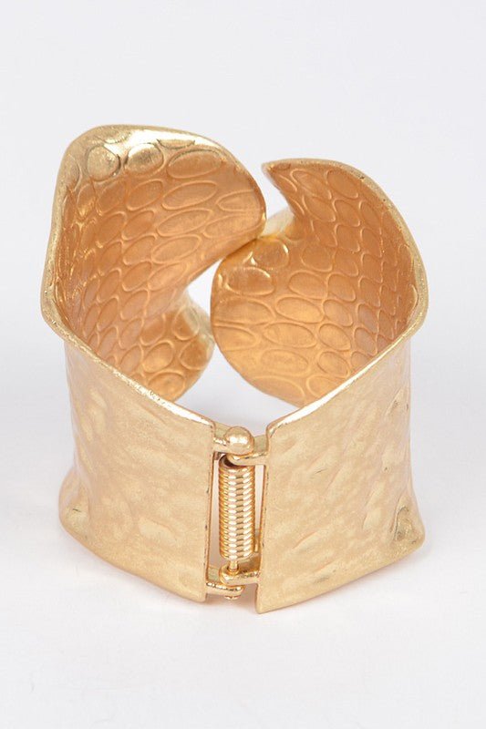 Textured Iconic Statement Hinge Bangle - Loving It Shop